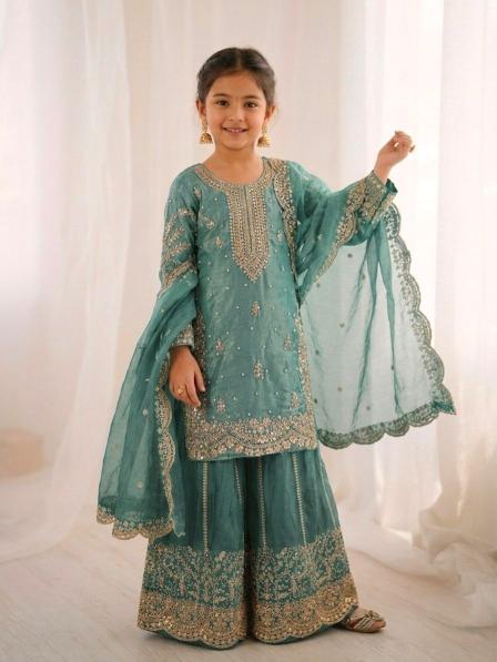 Kids Ethnic Wear ZSR 3169 Fendy Silk Rama Blue Mumbai wholesale kids fashion